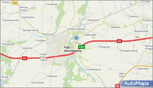 mapa Sośnica, Sośnica gmina Kąty Wrocławskie na mapie Targeo